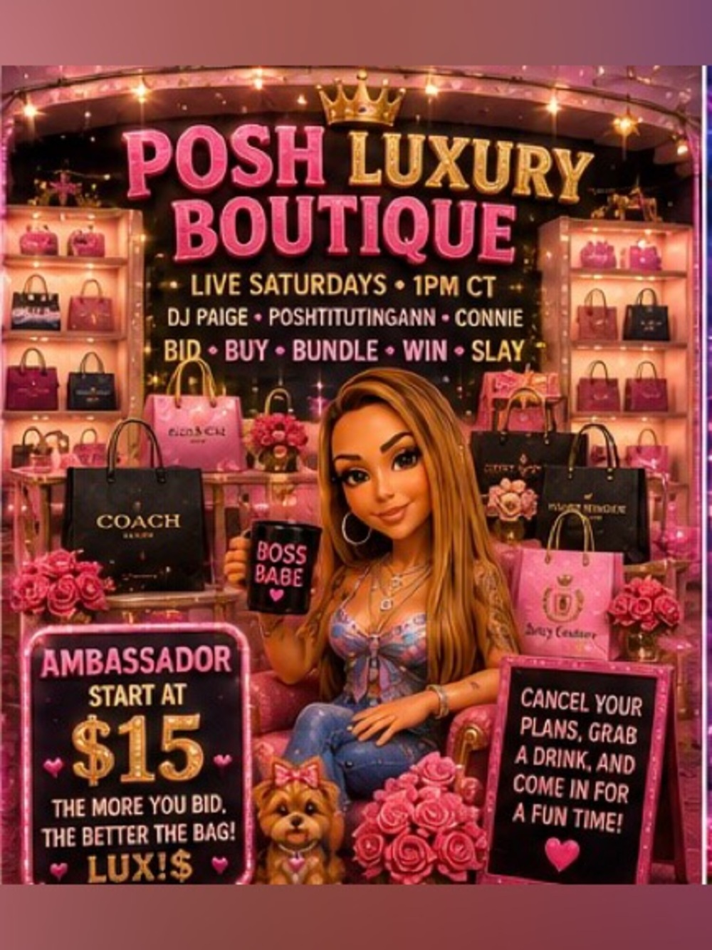 🚨NEW FLYER ALERT🚨SATURDAYS 1PM CST/2PM EST! I posh after dark Sundays at 7pm CST - Picture 1 of 17